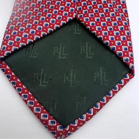Lauren Ralph Lauren Hand Finished USA 100% Silk Neck Tie Length 56” Width 3 3/4” - Picture 3 of 6